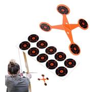 Spin Target Toys - Rotating Reactive Rollers, Thickened Stand with 10 Sheets, Compact Carbon Steel, Automatic Flipping Motion, for Backyard Outdoor Games Family Fun Camping