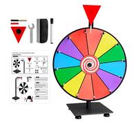 Spin The Wheel 30,5 cm avec marqueur effaçable à Sec et Gomme, Prix, Roulette Fortune modifiable avec Effacement à Sec, Jeu Roue tournante pour Carnaval et Salon Commercial