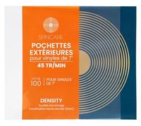 Spincare 100x 7 Pouces Pochettes extérieures Vinyle 45 Tours Protection UV | Density Pochette Plastique Vinyle résistante qualité archivage pour disques 7”