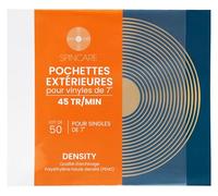 Spincare 50x 7 Pouces Pochettes extérieures Vinyle 45 Tours Protection UV | Density Pochette Plastique Vinyle résistante qualité archivage pour disques 7”