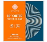 SPINCARE 50x Pochettes pour Disque Vinyles 33 Tours 12" LP - Density Transparente Plastique Protection Pochette pour 33t - 400 À Effet Givré Haut De Gamme 100 Microns / 4 Mil - 323mm x 327mm