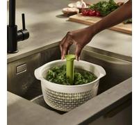 Joseph Joseph Spindola, 2 en 1 Essoreuse à Salade et Passoire pour Pâtes, Séchoir à Salade pour Laver Et Sécher, Blanc/Vert