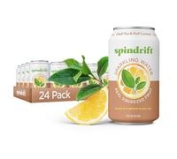 Spindrift Lot de 24 bouteilles d'eau pétillante, moitié thé et moitié citron, fabriquées avec de vrais fruits pressés, 37 ml (seulement 5 calories par canette)