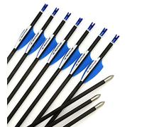 Spine 1100 Flèche 30 Pouces Flèche Flèches Carbone Flèche Cible Flèche de Chasse Arc à Poulies Arc Classique Adulte Jeunesse Tir à l’Arc Entraînement 12pcs