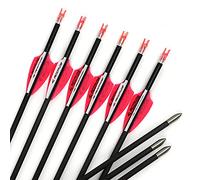 Spine 900 Flèche 26 Pouces Flèche Flèches Carbone Flèche Cible Flèche de Chasse Arc à Poulies Arc Classique Adulte Jeunesse Tir à l’Arc Entraînement 12pcs