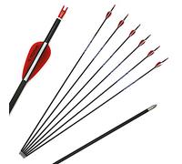Spine 900 Flèche 28 Pouces Flèche Flèches Carbone Flèche Cible Flèche de Chasse Arc à Poulies Arc Classique Adulte Jeunesse Tir à l’Arc Entraînement 12pcs