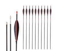 Spine 900 Flèche 29 Pouces Flèche Flèches Carbone Flèche Cible Flèche de Chasse Arc à Poulies Arc Classique Adulte Jeunesse Tir à l’Arc Entraînement 12pcs