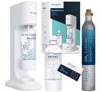 Spinel Soda BubbleOn gazéificateur d'eau gazeuse - Kit de démarrage avec cartouche de CO2, bouteille 1 l sans BPA - Blanc - Réglage du niveau de carbonatation jusqu'à 60 l