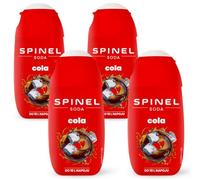 Spinel Soda, sirop avec vitamines, sans sucre ajouté, 4 x 65 ml, pour jusqu’à 40 L de boisson prête à consommer, lot de 4 sirops (Cola)