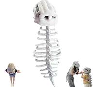 Spinesaurus Plush Dino Outfit, Spinosaurus Costume,Squelette 3d de Dinosaure, Costume de Cosplay Réaliste Pour Halloween, Spinosaure en Peluche Pour Fêtes Couvre-Chef Squelette Amusant (116 cm)