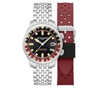Spinnaker Bradner GMT SP-5121 Montre automatique pour homme avec bracelet en acier inoxydable massif 42 mm, Rouge ombré