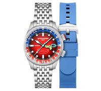 Spinnaker Bradner GMT SP-5162-22 Montre pour homme avec bracelet en acier inoxydable massif Rouge 42 mm, Mr. Krabs Rouge