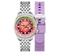 Spinnaker Bradner GMT SP-5162 Montre automatique pour homme avec bracelet en acier inoxydable massif Motif Bob l'éponge Squarepants Bubbly Grins 42 mm, Patrick Pink