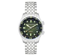 Spinnaker Bradner Montre pour Homme - Boîtier en Acier Inoxydable 316L de 42 mm, Mouvement Automatique Japonais, Bracelet en Cuir ou Acier Inoxydable, Montre de Plongée Automatique, Vert - SP-5062-33