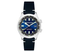 Spinnaker Bradner SP-5062 Montre Automatique à 3 Aiguilles pour Homme avec Bracelet en Cuir véritable ou en Acier Inoxydable 42 mm, Bleu Atlantique, Bracelet