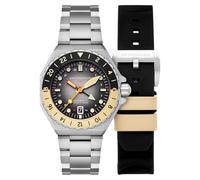 Spinnaker Dumas GMT SP-5119 Montre automatique pour homme avec bracelet en acier inoxydable massif 43 mm, Gris inversé, Bracelet
