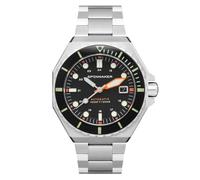 Spinnaker Dumas SP-5081-FF Montre automatique japonaise pour homme avec cadran noir 44 mm Orange Mix en acier inoxydable, Orange, Japonais