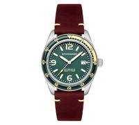 Spinnaker Fleuss Montre Automatique pour Homme - Boîtier en Acier Inoxydable 316L de 43 mm, Mouvement Automatique Japonais, Bracelet en Cuir, Montre de Plongée Automatique, Vert Lagon - SP-5055-0C