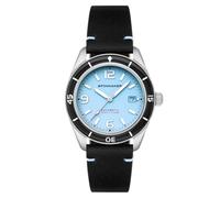 Spinnaker Fleuss SP-5055 Montre automatique pour homme avec bracelet en cuir 43 mm, Bleu céleste, Fleuss Automatique