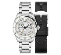 Spinnaker Fleuss SP-5118 Montre automatique pour homme avec bracelet en acier inoxydable massif 43 mm, blanc éclatant, Bracelet