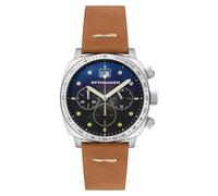 Spinnaker Hull Chronographe Homme 42mm Montre Meca-Quartz avec Bracelet en Cuir véritable SP-5068