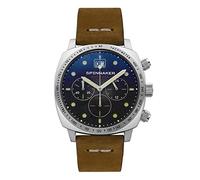 Spinnaker Hull Chronographe Homme 42mm Montre Meca-Quartz avec Bracelet en Cuir véritable SP-5068, Fumee Black, Bracelet