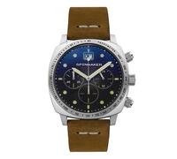 Spinnaker Hull Chronographe Homme 42mm Montre Meca-Quartz avec Bracelet en Cuir véritable SP-5068, Fumee Black, Bracelet