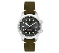 Spinnaker Montre Automatique à 3 Mains Bradner pour Homme 42 mm avec Bracelet en Cuir véritable ou Bracelet en Acier Inoxydable SP-5062, Olive, Vintage