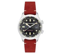 Spinnaker Montre Automatique à 3 Mains Bradner pour Homme 42 mm avec Bracelet en Cuir véritable ou Bracelet en Acier Inoxydable SP-5062, Encre Noire, Bradner Automatic