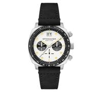 Spinnaker Montre chronographe pour homme 42 mm avec bracelet en cuir SP-5068, Panda blanc., Sangle