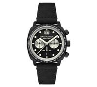 Spinnaker Montre chronographe pour homme 42 mm avec bracelet en cuir SP-5068, tout noir, Riemen
