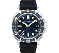 Spinnaker pour Homme 42 mm Hull Diver Automatique 3 Aiguilles Montre avec Bracelet Cuir Véritable ou Acier Inoxydable SP-5088, Vert, Sangle