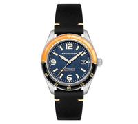 Spinnaker pour Homme 43 mm Fleuss Automatique Montre avec Bracelet en Cuir véritable SP-5055, Sunset Orange, Sangle