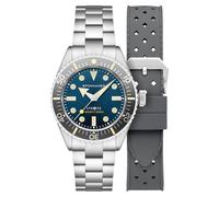 Spinnaker Spence 300 Montre automatique pour homme 40 mm avec bracelet en acier inoxydable massif SP-5097, bleu marine, Brassard