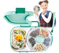 Spinner à collation, boîte à goûter ronde multifonctionnelle pour enfants avec compartiments et couvercle, assiette à collation scellée sûre, boîte à goûter portable à tourner pour l'extérieur, les