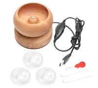 Spinner à Perles électrique en Bois, Outil d'art et de Bricolage Multi-précision avec 2 Grandes Aiguilles à Perles, Chargeur de semences alimenté par USB | pour Femmes et Filles