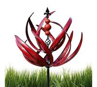 Spinner à Vent Dynamique, Moulin à Vent cinétique Magique en métal et Sculpture Unique pour Jardin, Éolienne de Jardin en Fer forgé, eolienne de Jardin, Accessoire de décoration pour Cour, pelouse