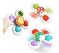 Spinner Baby - 3 Pièces Jouet à Ventouse pour Bébé, Fidget Spinner avec Bulles en Silicone, Jouet Sensoriel Rotatif pour la Motricité et la Réduction du Stress