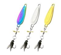 Spinner Baits - Lot de 3 leurres de pêche à hélice métallique, hameçons Swimbait dynamiques 3D | Ensemble de pêche Haute visibilité pour Les Amateurs d'aventure de en Plein air, lac, rivière
