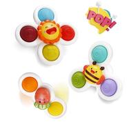 Spinner Bebe Ventouse, 3 Pièces Jouet de Bain pour Bebe Jouets Ventouse Bebe Chaise Haute Bébé, Tourni Baby, Jouet Bain Bebe 1 Ans, Cadeaux d'anniversaire pour Garçons et Filles de 18 Mois et Plus