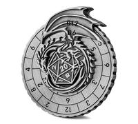 Spinner de Dés DND, Gyroscope, Dragon Volant à Une Aile 7-en-1 Métallique D&D Dés, RPG Roulette Dés Spinner, Cadeaux DND avec Boîte Cadeau, Jeu de Rôle, Accessoires de Jeu de Société, Argent Foncé