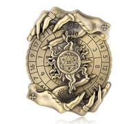 Spinner de Dés DND, Gyroscope du Bout des Doigts, Main Magique 7-en-1 Métallique DND Dés, RPG Roulette Dés Spinner, Cadeaux D&D avec Boîte Cadeau, Jeu de Rôle, Accessoires de Jeu de Société, Bronze
