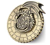 Spinner de Dés DND, Jeu de Dés D&D, Dragon Volant à Une Aile 7-en-1 Métallique D&D Dés, RPG Roulette Dés Spinner, Cadeaux D&D avec Boîte Cadeau, Jeu de Rôle, Accessoires de Jeu de Société, Bronze
