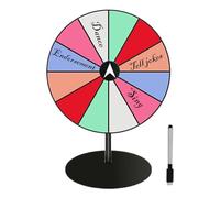 Spinner de la roue de la table - 12 roues de machine à sous | Tournez le jeu de la roue avec marqueur effaçable à sec, rotatif de bureau