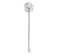 Spinner de Vent à énergie Solaire avec éclairage LED | Moulin à Vent en métal Rotatif à 360 ° pour Jardin/Cour/pelouse | Construction en Fer à l'épreuve des intempéries et