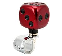 Spinner de volant, roue de volant de voiture en forme de dé, bouton de suicide, économie de main-d'œuvre pour voitures, camions, tracteurs, bateaux(rouge)