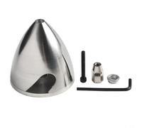 Spinner en aluminium pour modèles d'avions télécommandés, compatible avec le cône de nez et l'hélice, tailles de 0,63,5 cm à 0,00 cm, argenté (64 mm)