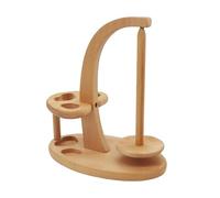 Spinner-fil | Distributeur portable en bois avec trois compartiments, porte-fil et spinner | Pour ranger des accessoires de tricot et de , de la laine, du fil à broder sur la table et des