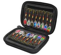 Spinner métal Pêche Leurre cuillère Set avec sac Tackle truite basse Salmon16PCS