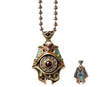 Spinner Pendant Necklace for Men Women, Egyptian God Falcon Symbol Rotating Necklace, Ancient Egypt Mythology Jewelry Gift Idea (1)